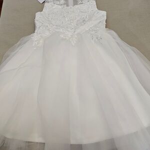 Elegant White Flower Girl Dress